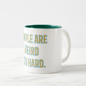 人と風変わり懸命 ツートーンマグカップ (正面右)