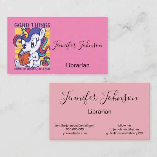 人にとって一角獣の良い学もの 名刺 (正面/裏面)