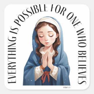 人には何でも可能信じだ スクエアシール