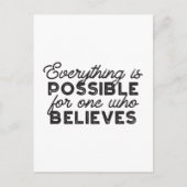 人には何でも可能信じだ ポストカード (正面)