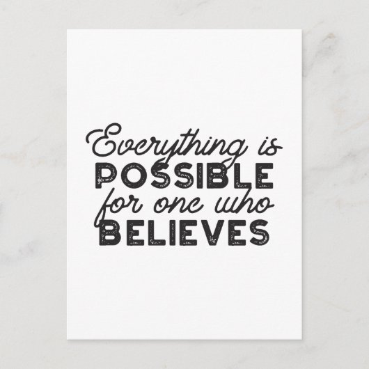 人には何でも可能信じだ ポストカード (正面)