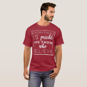 人には全てが可能信じだ Tシャツ (正面フル)