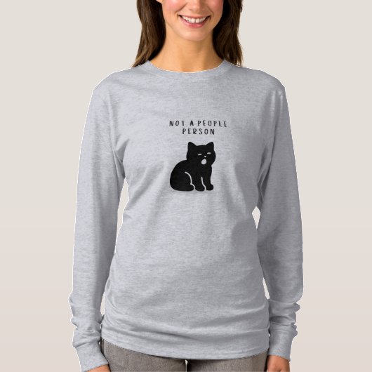 人にゃ会いたくない猫の女性用 Tシャツ (正面)