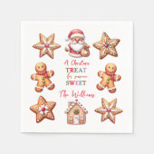 人にクリスマスのお祝いカラフル スタンダードカクテルナプキン (正面)