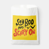 人にブーと怖い声を出す |面白いハロウィーンパーティー フェイバーバッグ (正面)