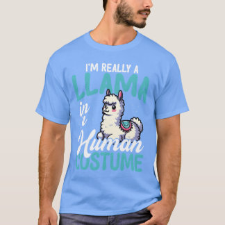 人に化けたアルパカの面白い友達 Tシャツ
