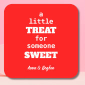 人に少し甘い物を与える | 赤バレンタイン スクエアシール