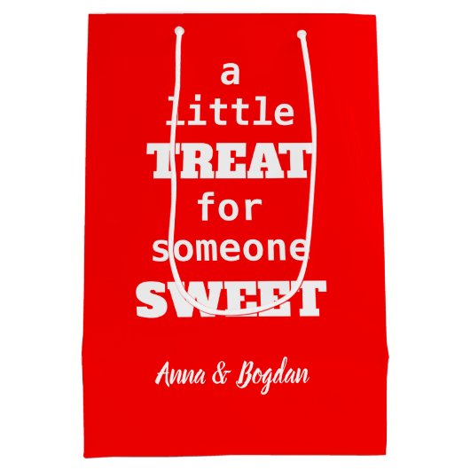 人に少し甘い物を与える | 赤バレンタイン ミディアムペーパーバッグ (裏面)