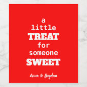 人に少し甘い物を与える | 赤バレンタイン ワインラベル (シングルラベル)