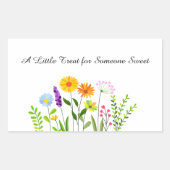 人に少し甘い物を与える 長方形シール (正面)