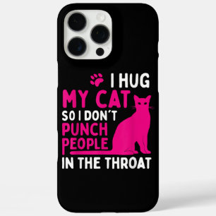 人に当たらないように猫を抱きしめる - 猫好き iPhone 16 PRO MAXケース