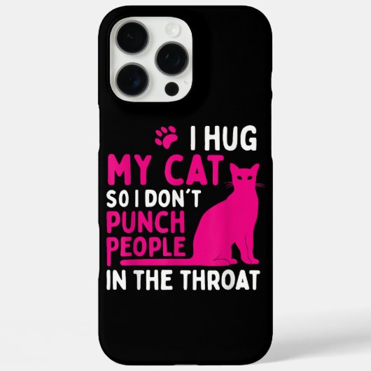 人に当たらないように猫を抱きしめる - 猫好き Case-Mate iPhoneケース (裏面)