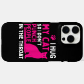 人に当たらないように猫を抱きしめる - 猫好き Case-Mate iPhoneケース (裏面 (横))