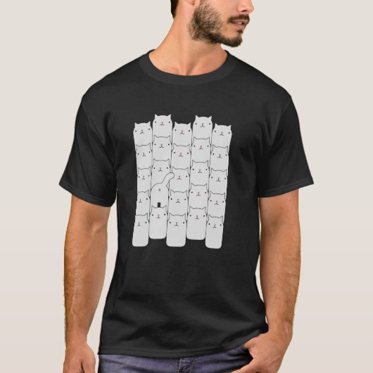 人に指示されるより自分に従う猫 反社会的内向型 人を見下ろす猫 Tシャツ (正面)
