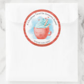 人に甘いホットチョコレートをごちそうする ラウンドシール (バッグ)