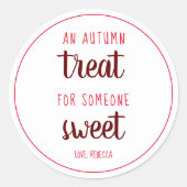 人に甘い感謝祭を贈る秋のお祝い ラウンドシール (正面)