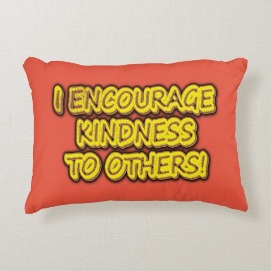 「人に親切にしてやれよ！」 かわいいデザイン。買 アクセントクッション (正面)