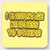 「人に親切にしてやれよ！」 かわいいデザイン。買 コースター (正面)