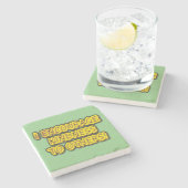 「人に親切にしてやれよ!」 かわいいデザイン。買 ストーンコースター (横)