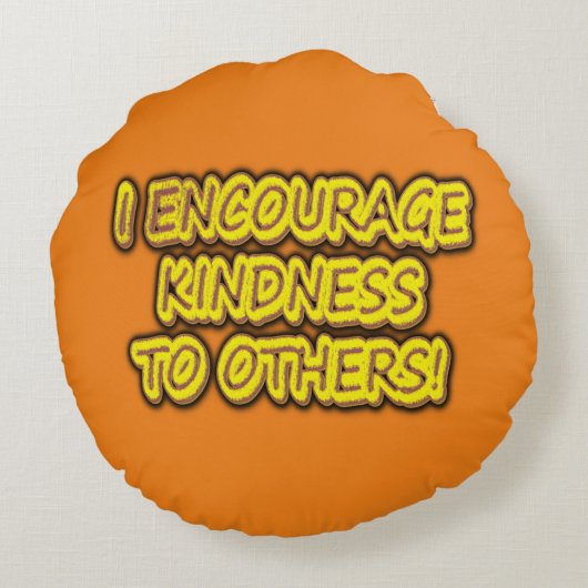 「人に親切にしてやれよ！」 かわいいデザイン。買 ラウンドクッション (裏面)