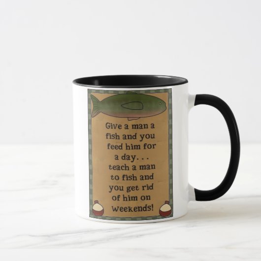 人に魚のマグを与えて下さい マグカップ (右)