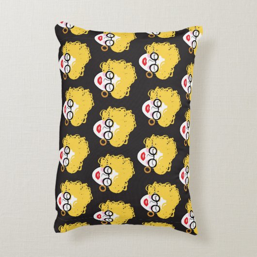 人のおもしろい群れ、かわいい背景 アクセントクッション (裏面(縦))