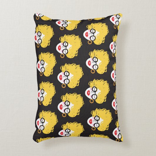 人のおもしろい群れ、かわいい背景 アクセントクッション (正面(垂直))