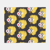 人のおもしろい群れ、かわいい背景 フリースブランケット (正面(横))