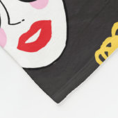 人のおもしろい群れ、かわいい背景 フリースブランケット (角)