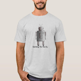 人のために働くレトロのヴィンテージの企業のなロボット Tシャツ