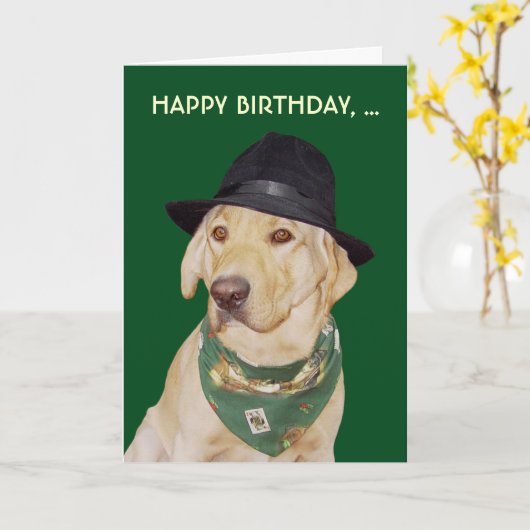 人のためのカスタマイズ可能なおもしろい犬または実験室カード カード (黄色い花)