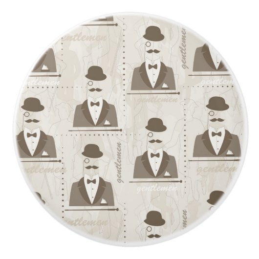 人のためのレトロパターン セラミックノブ (正面)