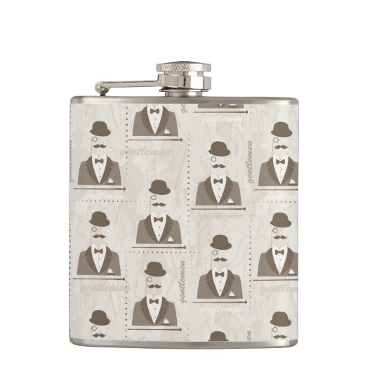 人のためのレトロパターン フラスク (正面)