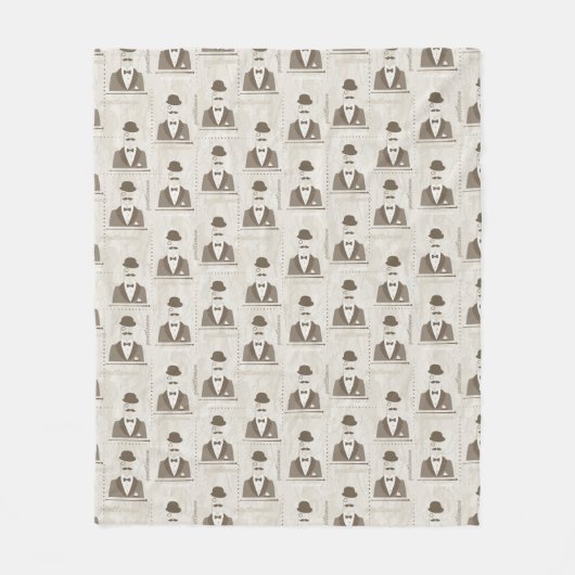 人のためのレトロパターン フリースブランケット (正面)