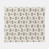 人のためのレトロパターン フリースブランケット (正面(横))