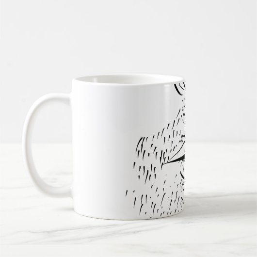 人のひげの顔 コーヒーマグカップ (左)
