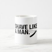 人のような髭そり、まっすぐなかみそり-コーヒー・マグ コーヒーマグカップ (中央)