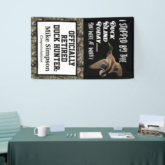 人のアヒルの狩りの退職パーティーの迷彩柄のマガモ 横断幕 (トレードショー)