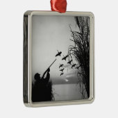 人のアヒルの狩り メタルオーナメント (右)