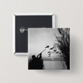 人のアヒルの狩り 缶バッジ (正面&裏面)