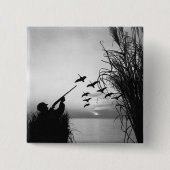 人のアヒルの狩り 缶バッジ (正面)