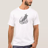 人のアメリカの服装の罰金の長袖Tの白 Tシャツ (正面)