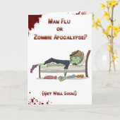 人のインフルエンザのゾンビ カード (黄色い花)