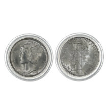 人のカフスボタン; 水星のダイムのデザイン