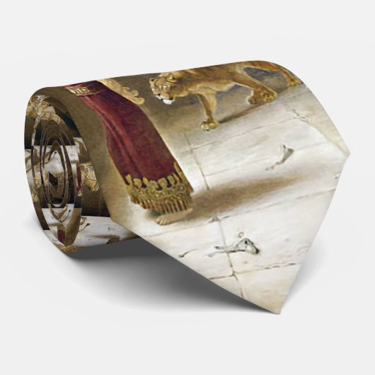 人のキリスト教のタイ、ダニエルのライオンの洞穴 ネクタイ (ロール)