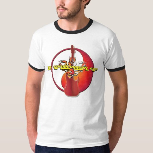 人のギターのドラゴンの道場の信号器のTシャツ Tシャツ (正面)