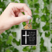 人のクリスチャンの銀製の十字の息子 キーホルダー (手)