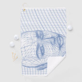 人のゴルフタオルの青い最高の顔格子 ゴルフタオル (インサイチュ)