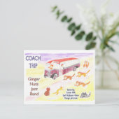 人のジャズバンドのギグへのアラビアのコーチ旅行 ポストカード (スタンド正面)