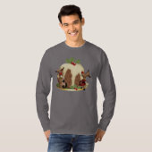 人のジャンパーのクリスマスのプディングおよびReindeeer Tシャツ (正面フル)